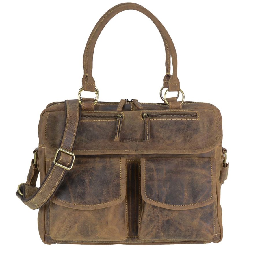 Aktentasche Leder 40x30cm Vintage 1830 | Greenburry.de