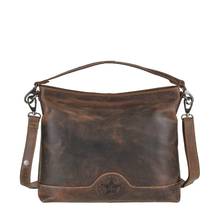 Shopper Leder 34x28cm "Ranger" macadamia braun | Greenburry.de