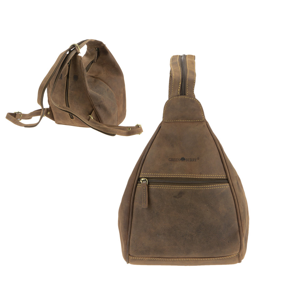 Rucksack Leder 21x26cm "Vintage" antikbraun 1717-25 | Greenburry.de