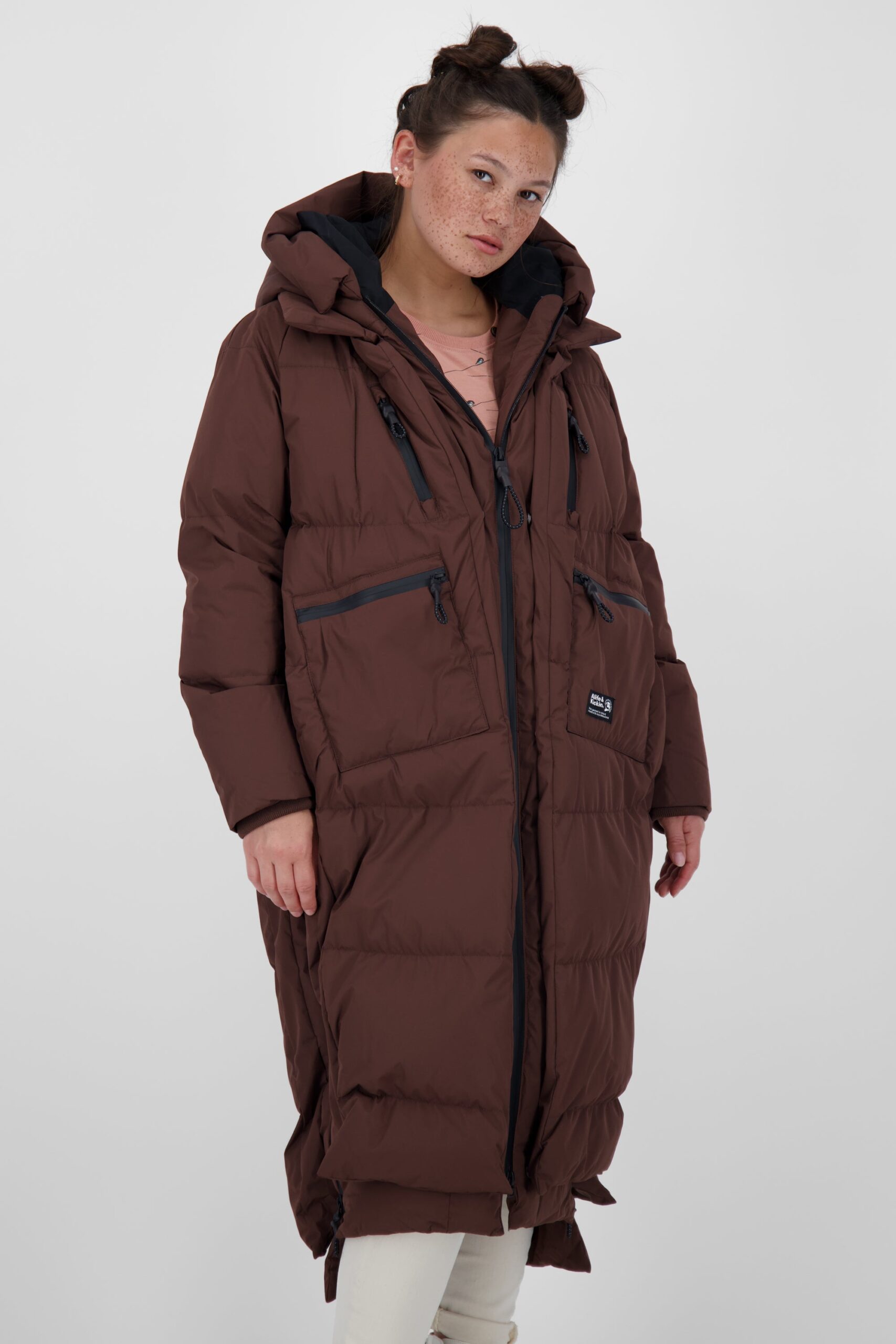 Damen Winterjacke Lang - Pufferjacke RihannaAK A Braun