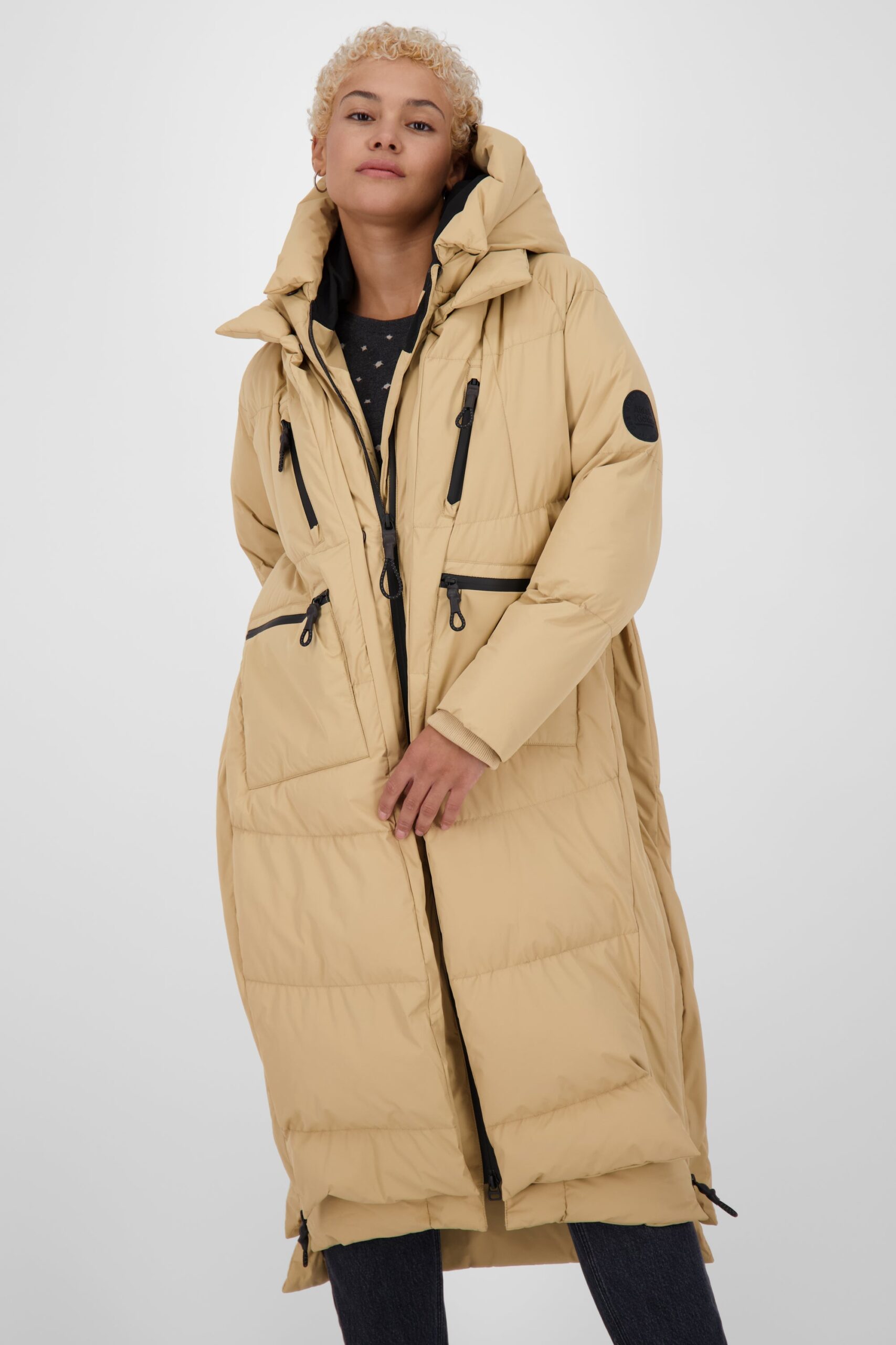 Damen Winterjacke Lang - Pufferjacke RihannaAK A Beige