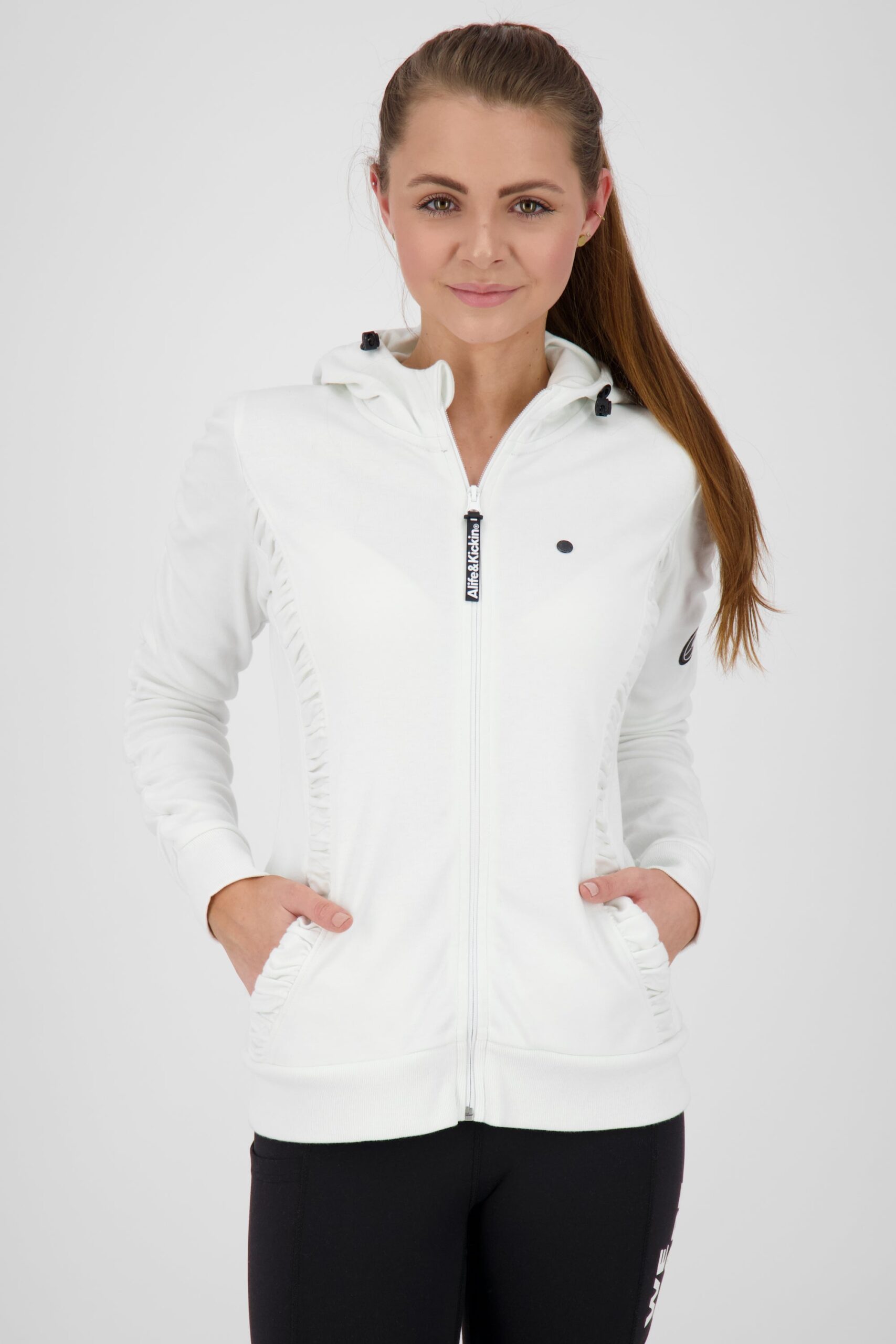Bequeme Damen-Sweatjacke LuisaAK A Weiß