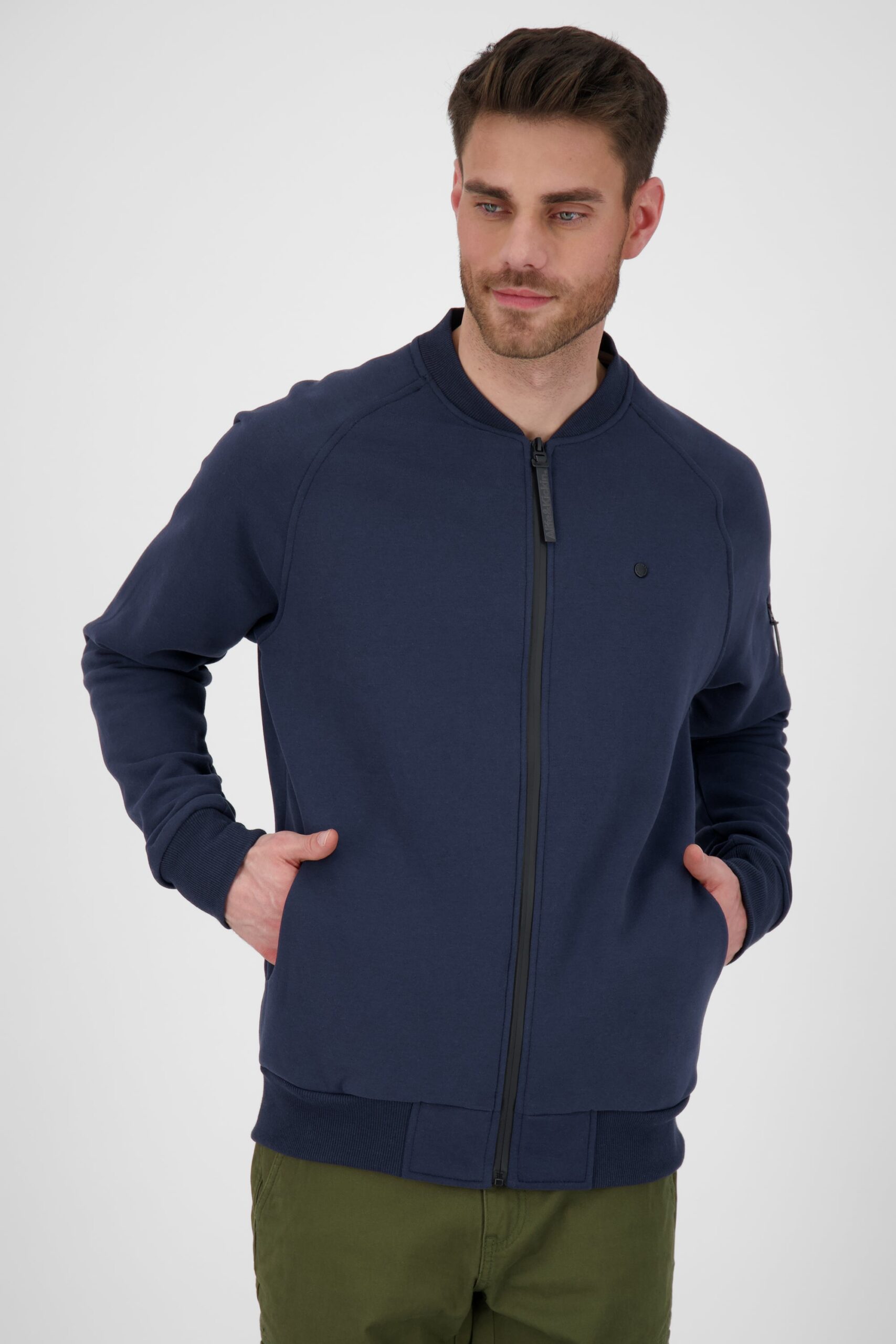 EnzoAK A Sweatjacke Herren Dunkelblau