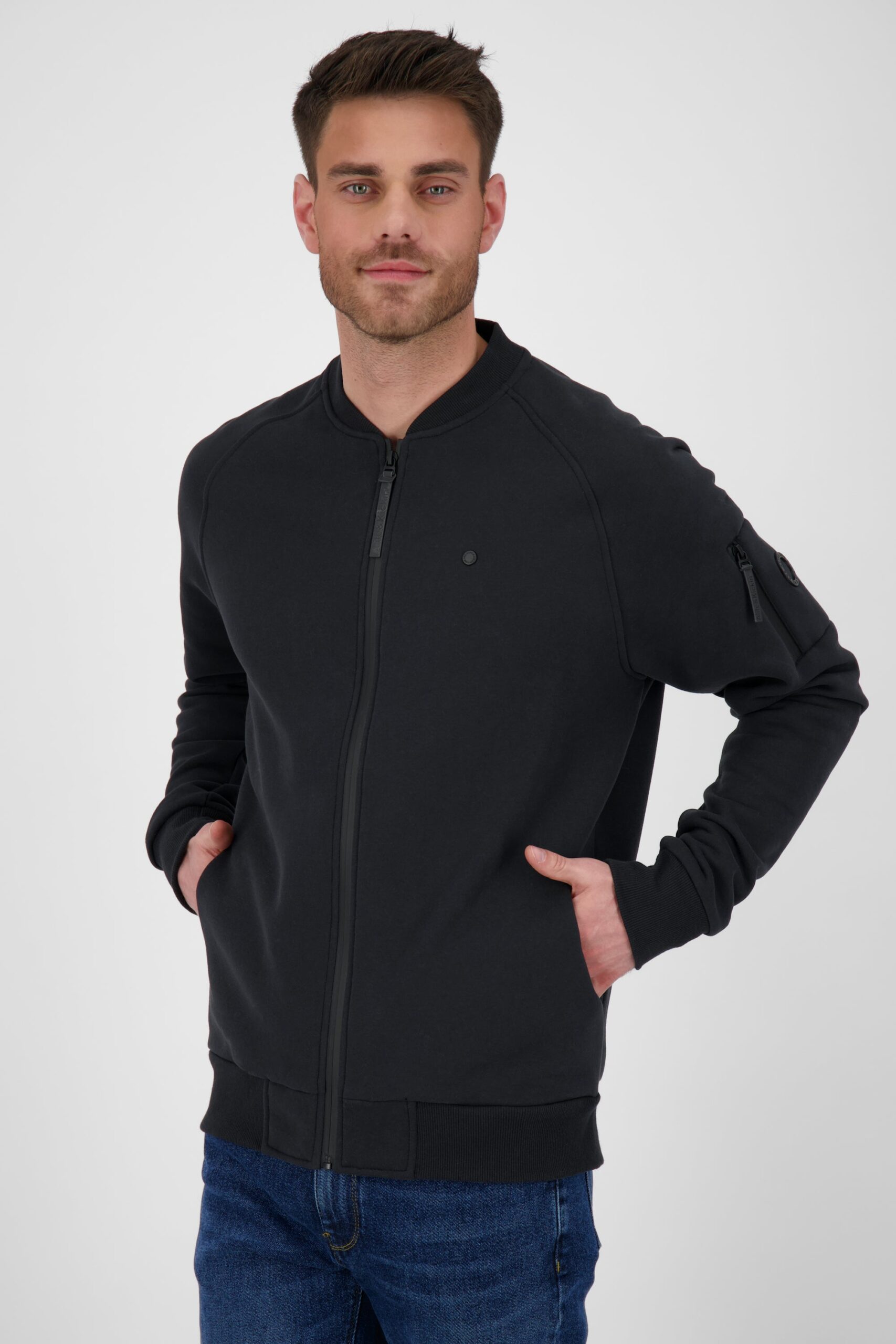 EnzoAK A Sweatjacke Herren Schwarz