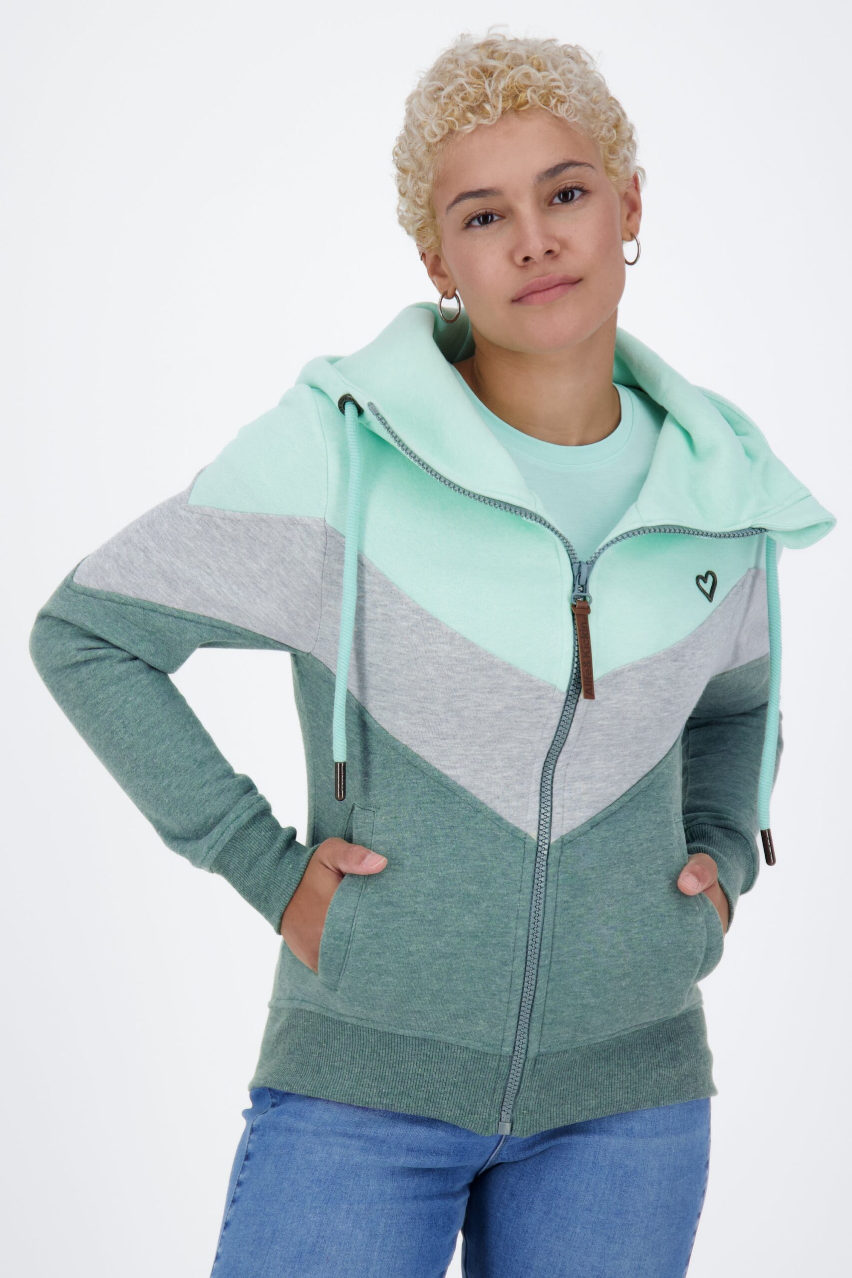 Damen-Sweatjacke StellinaAK A im sportiven Design Grau
