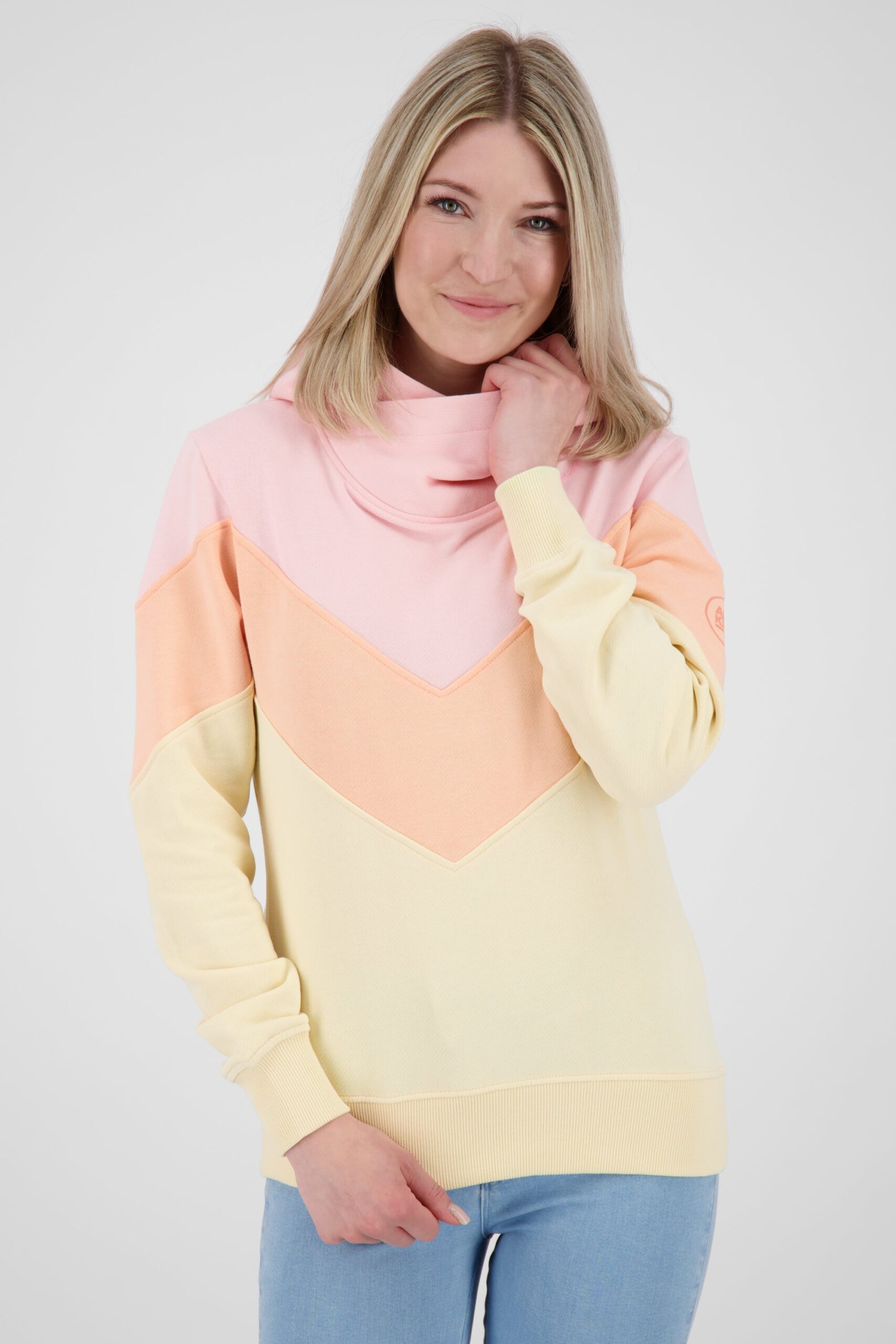 Damen Kapuzensweater StanaAK A: Trendiges Colorblocking Gelb
