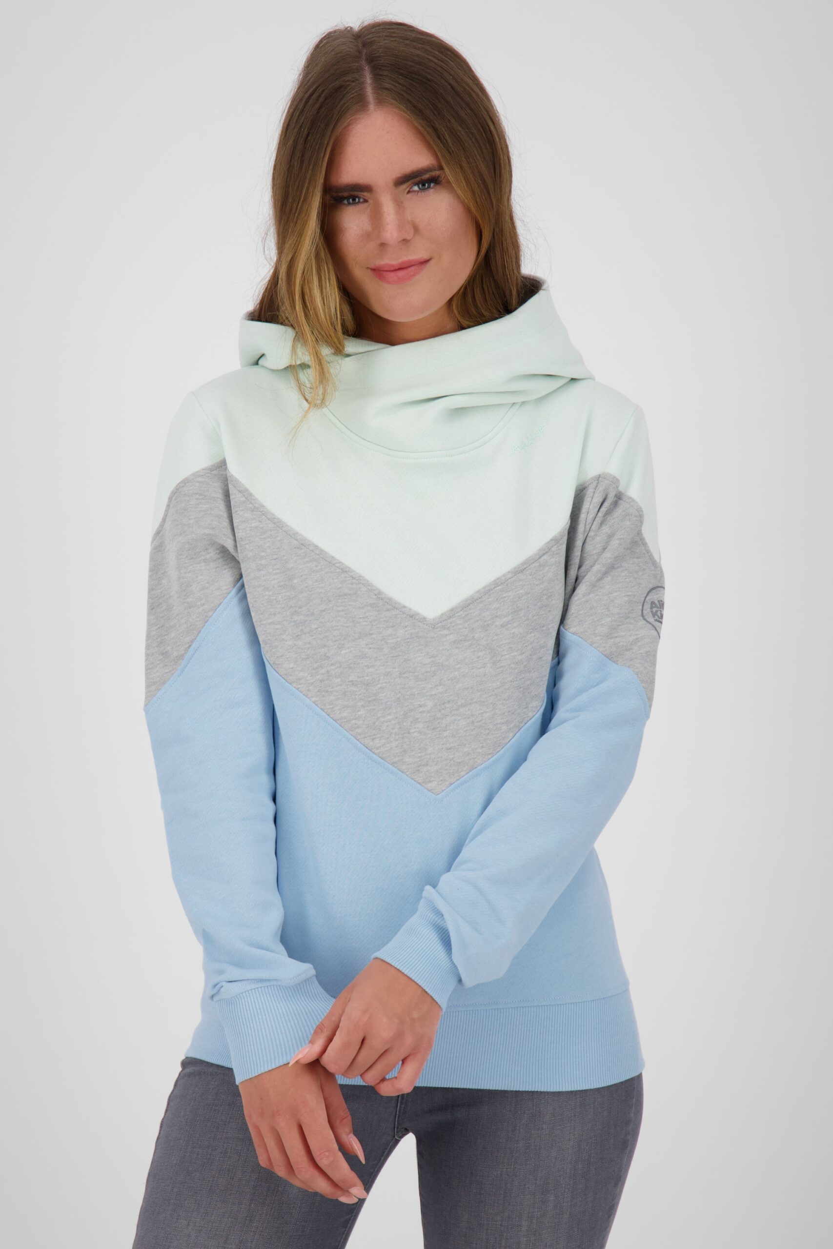 Damen Kapuzensweater StanaAK A: Trendiges Colorblocking Blau