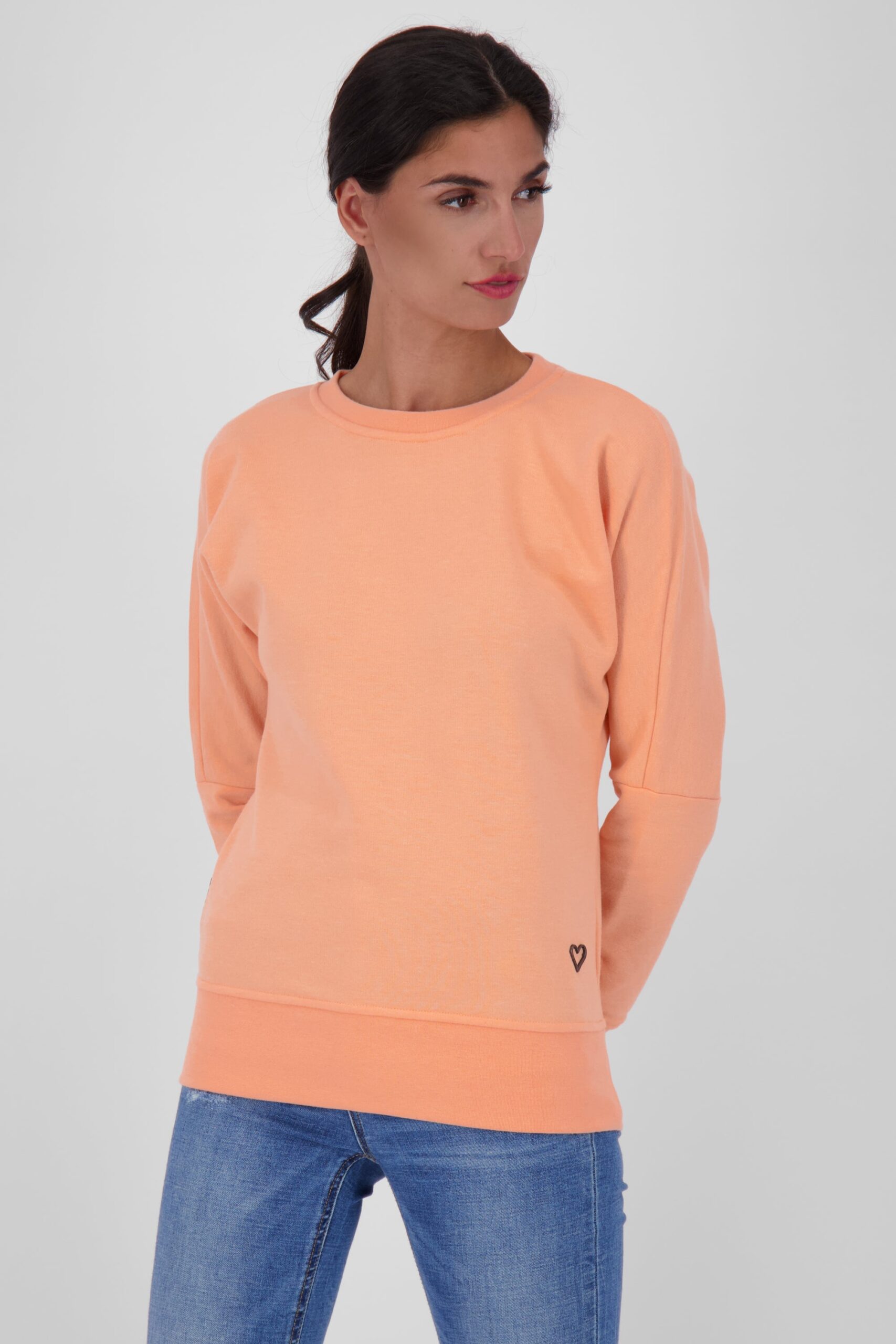 DarinAK A Sweater für Damen - Trendiger und farbenfroher Sweatpullover Orange