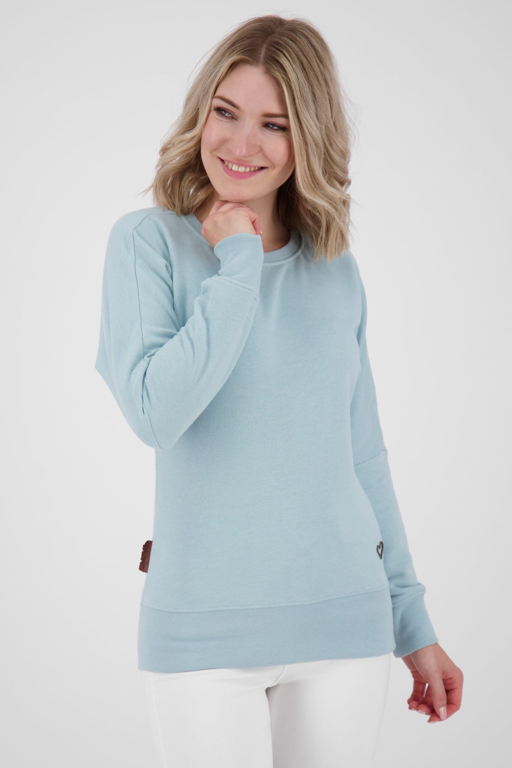 DarinAK A Sweater für Damen - Trendiger und farbenfroher Sweatpullover Hellblau