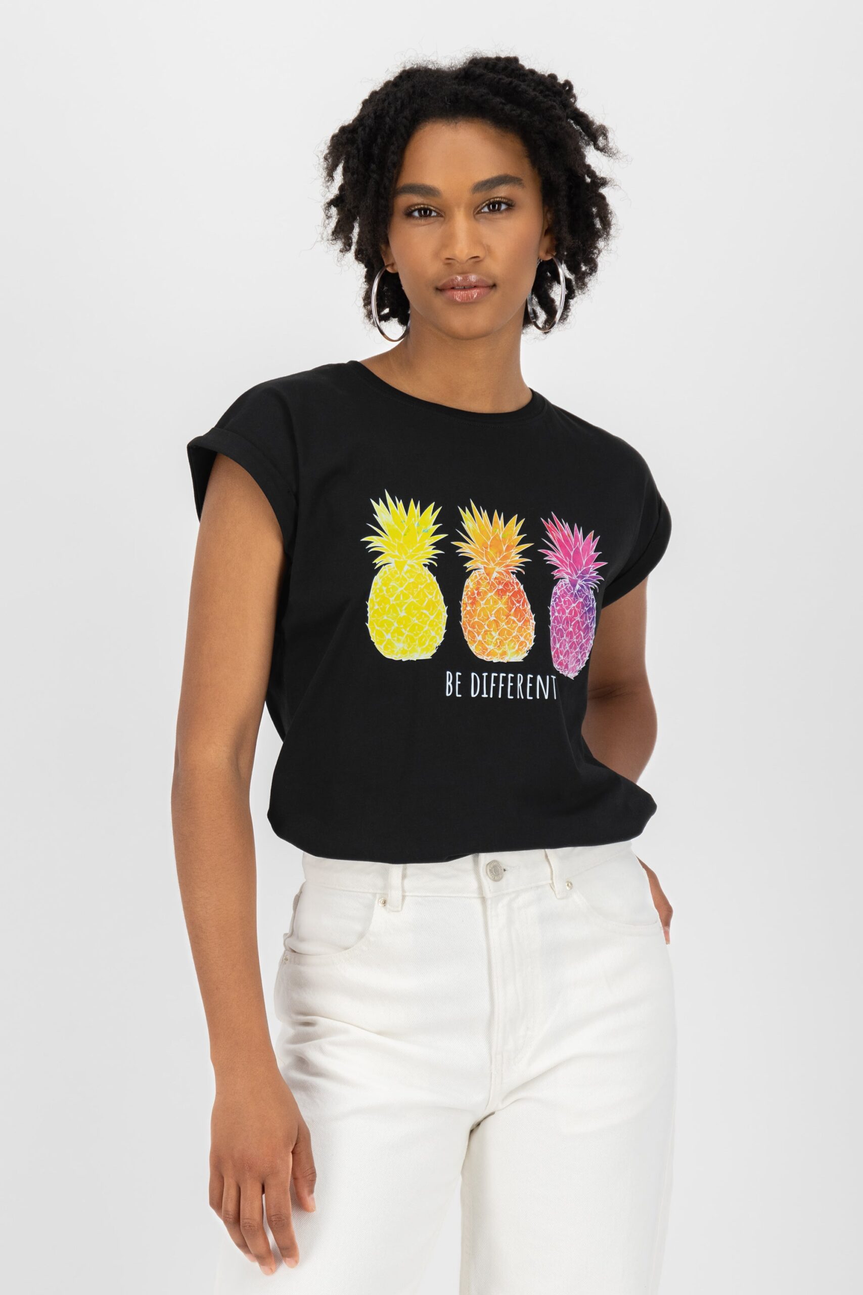 EnidAK P Shirt be different pineapples Schwarz