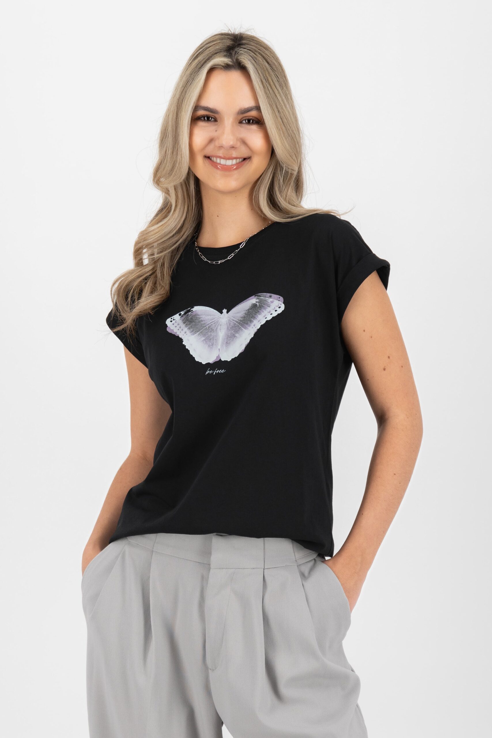 EnidAK P Shirt free butterfly Schwarz