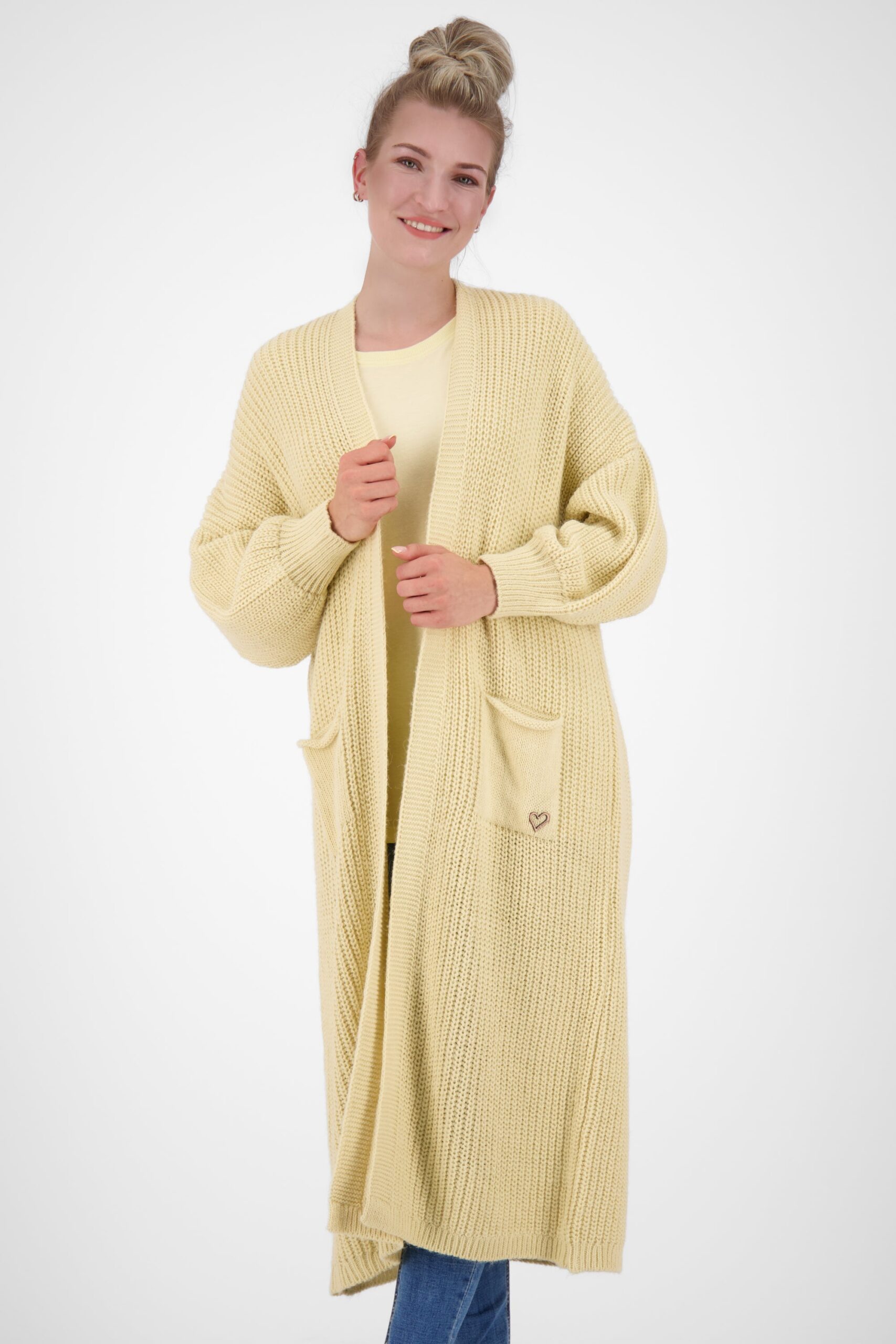 Alife and Kickin SimaAK Long - Vielseitig kombinierbare Damen Strickjacke Beige