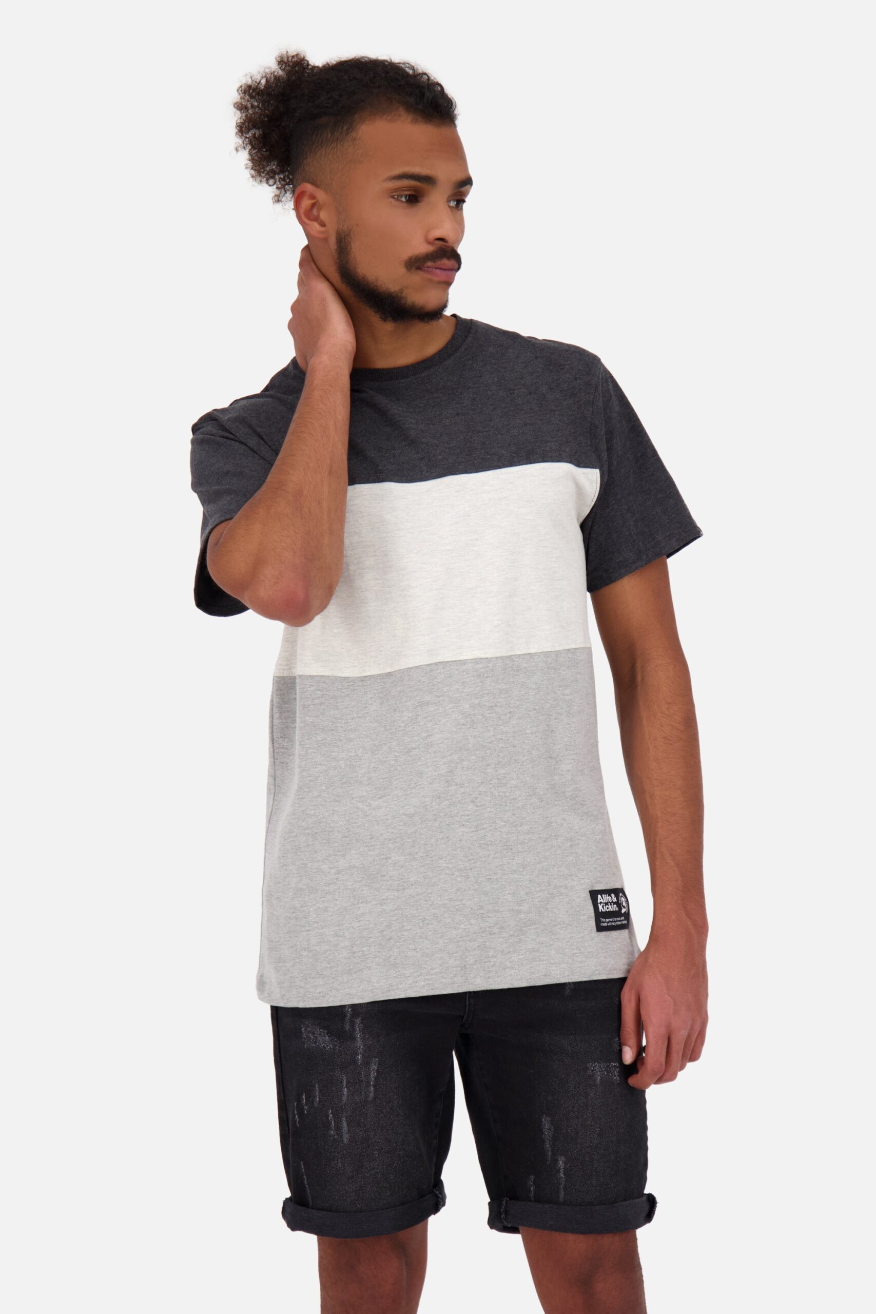 Herren Kurzarmshirt BenAK A: Modischer Hingucker Schwarz