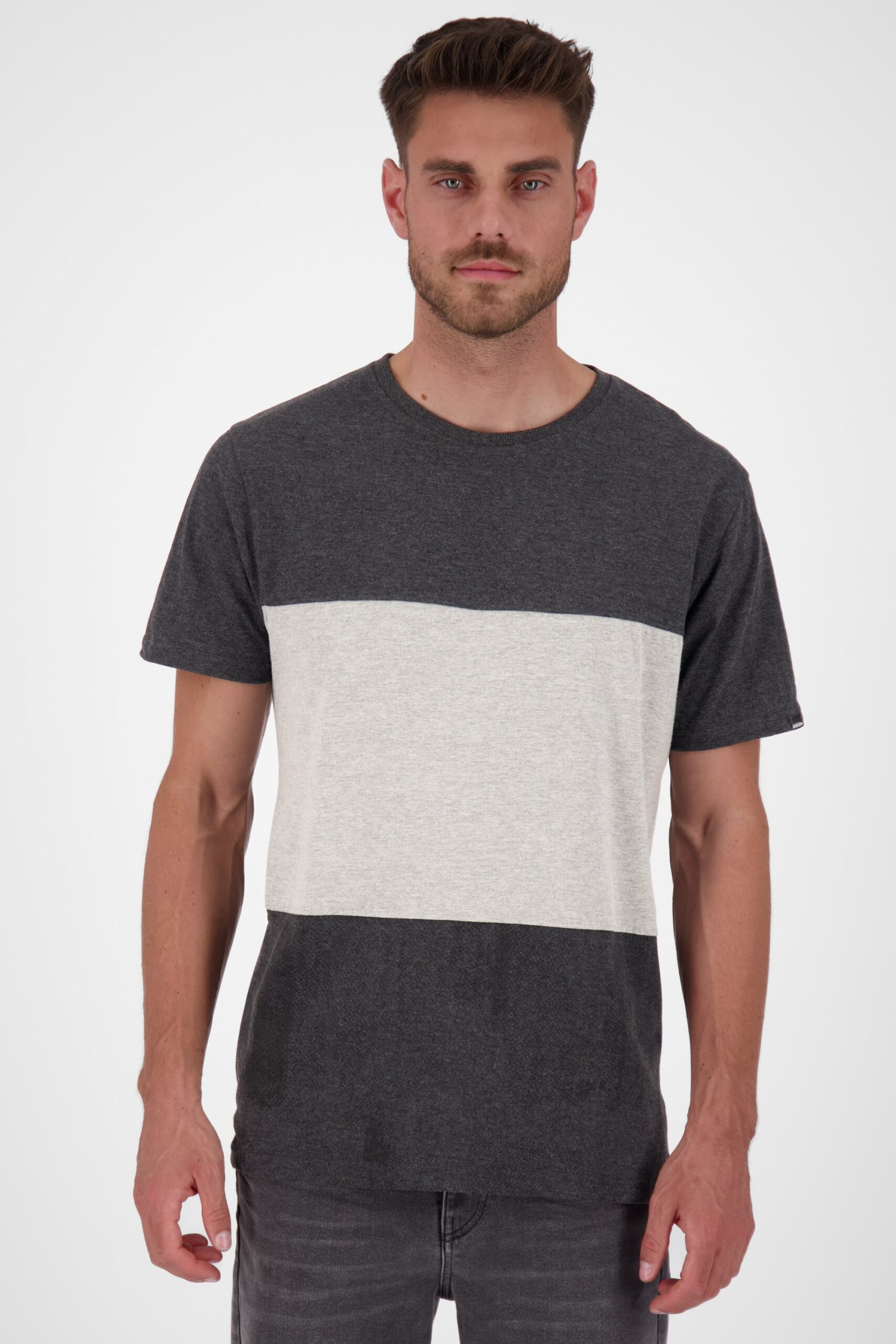 BenAK B T-Shirt Herren mit Muster Grau