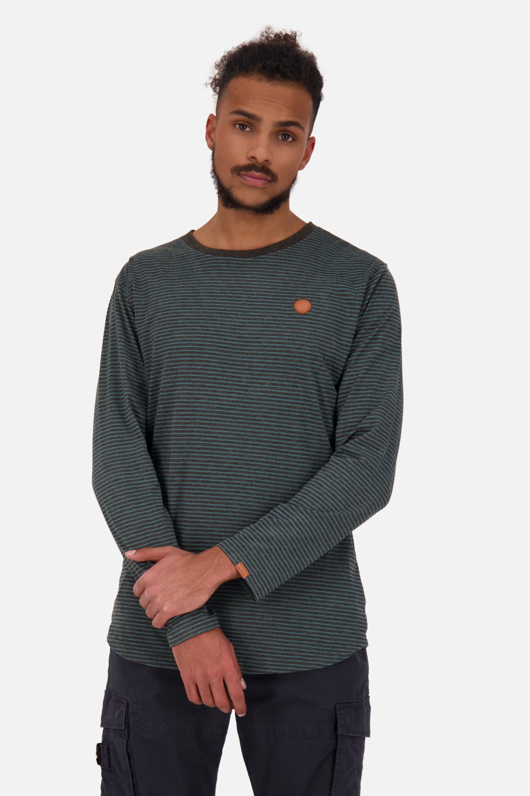 Herren Longsleeve AlexAK Z mit Streifen Schwarz