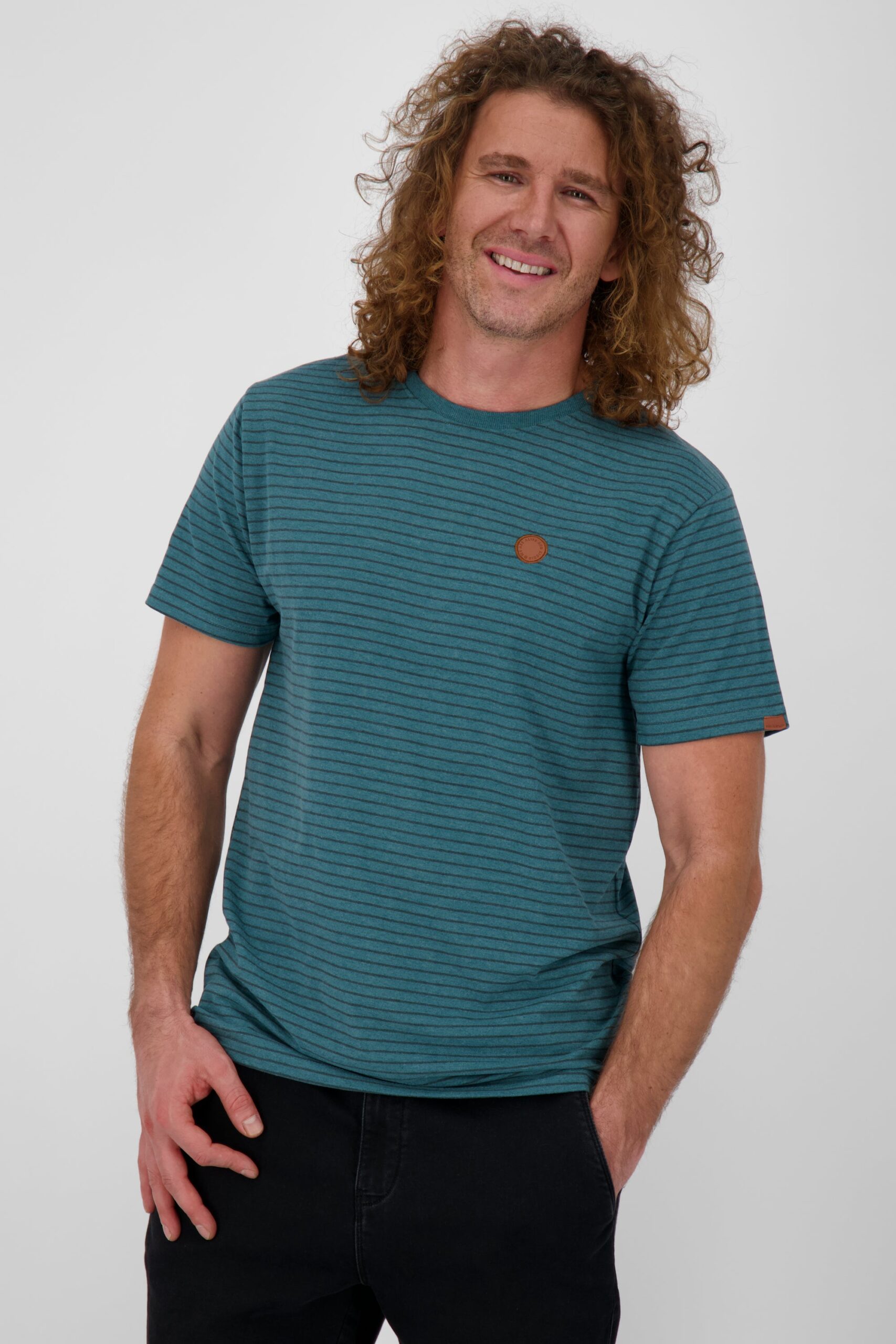 Herrenshirt NicAK Z Trendiges Streifendesign für den Sommer Dunkelgrün