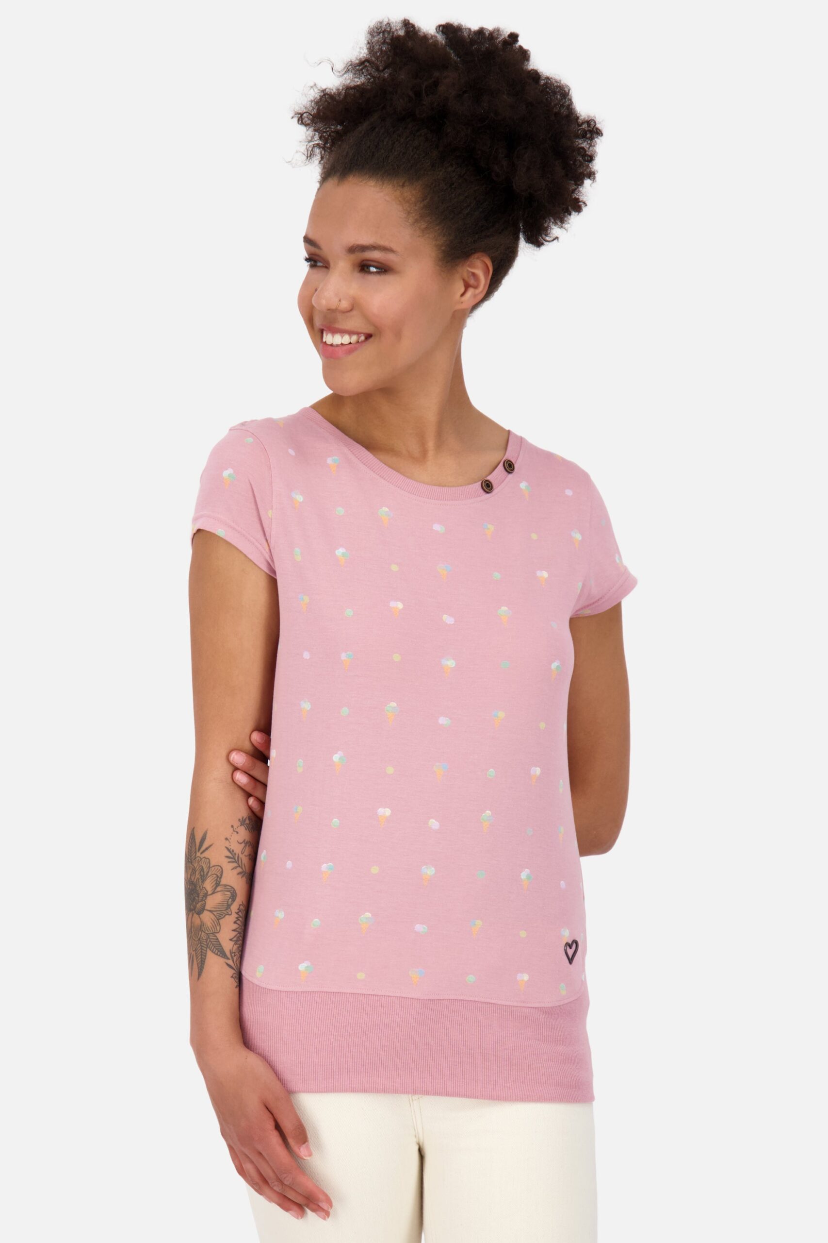 Damen T-Shirt CocoAK Z im maritimen Streifenmuster Rosa