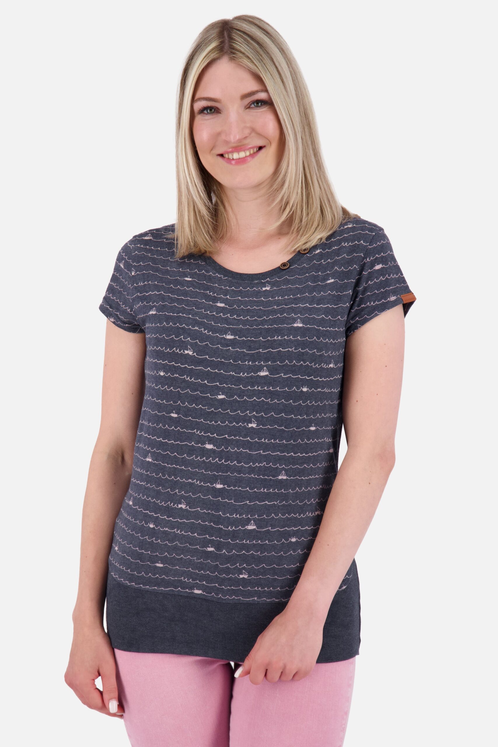 Damen T-Shirt CocoAK Z im maritimen Streifenmuster Dunkelblau