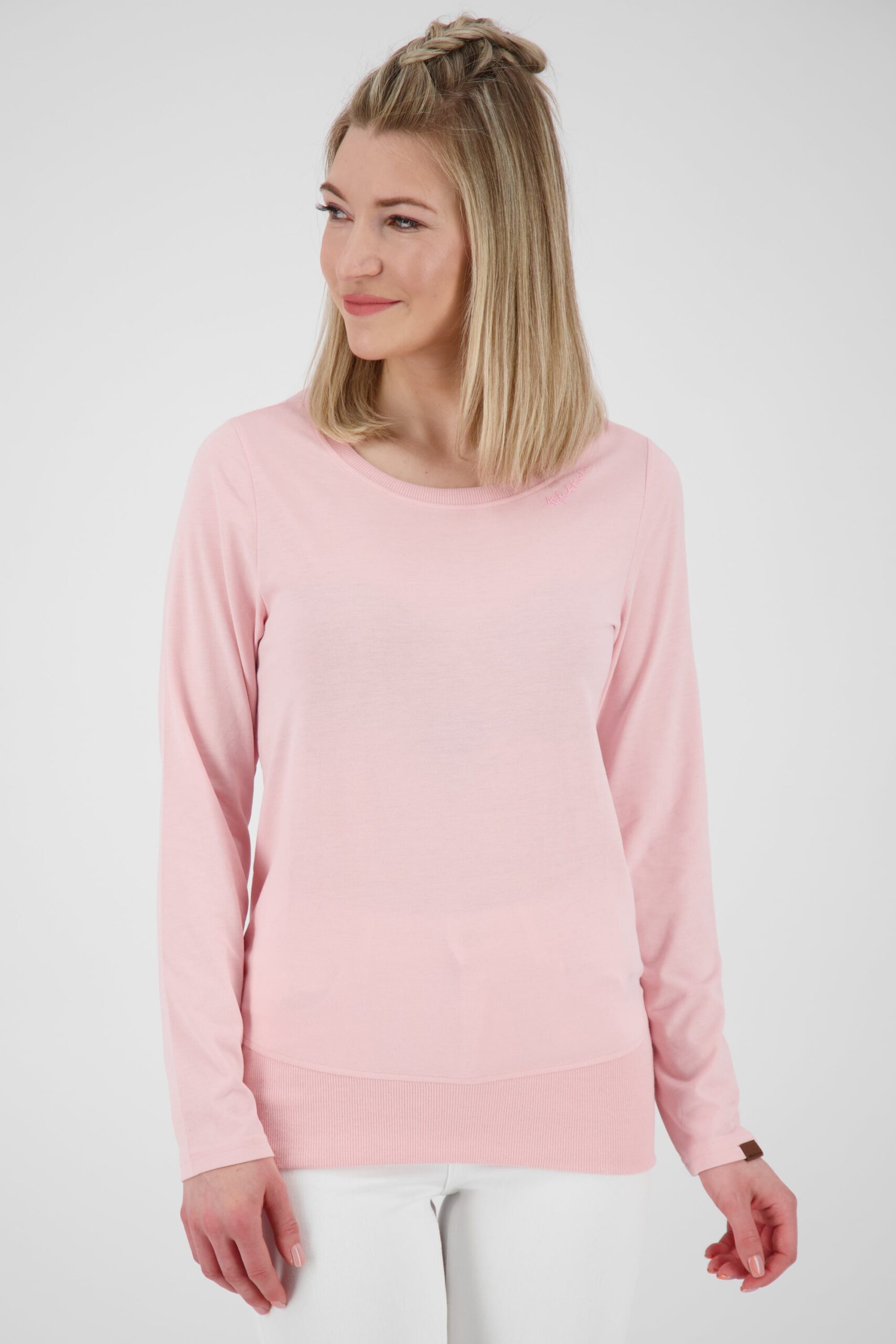 CoralieAK A Damen Langarmshirt in verschiedenen Farben Rosa