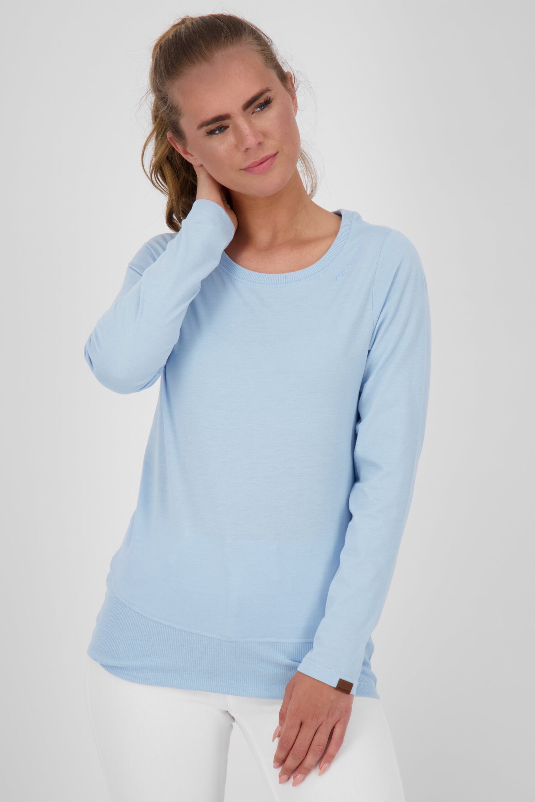 CoralieAK A Damen Langarmshirt in verschiedenen Farben Blau