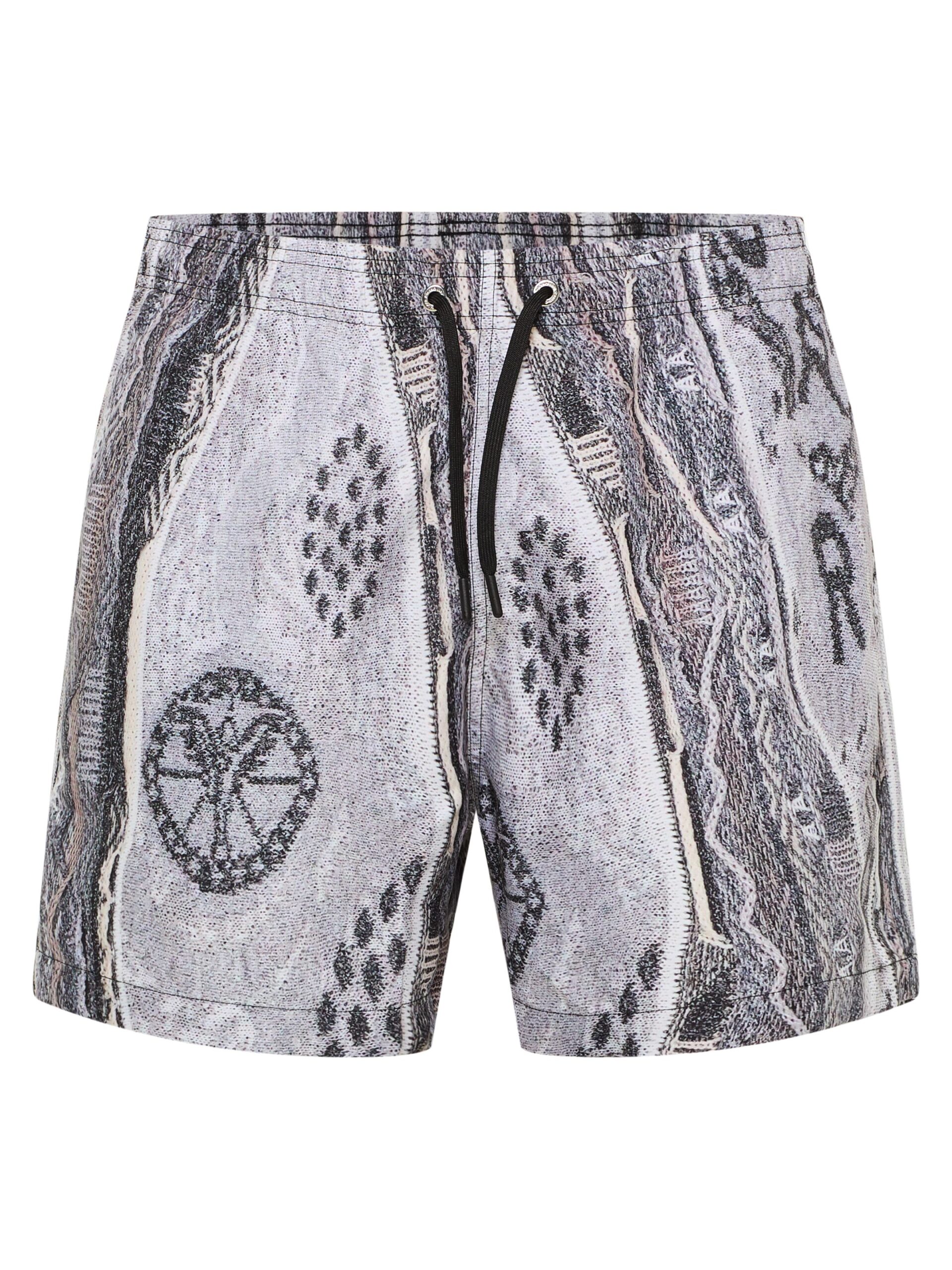 Badeshort mit Strickdruck