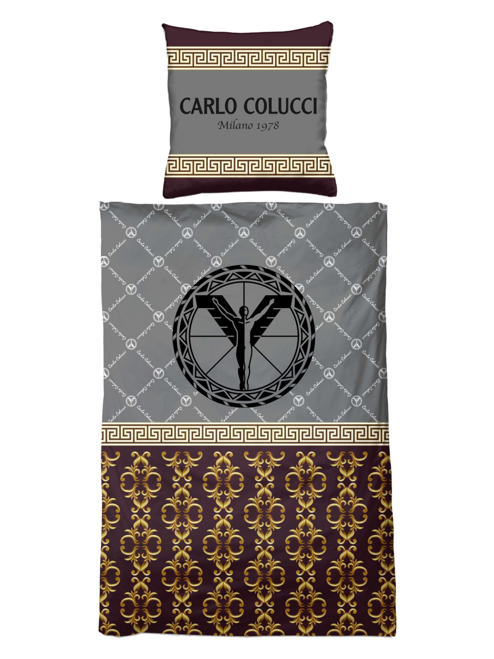 Bettwaesche-Set mit goldenen Ornamenten