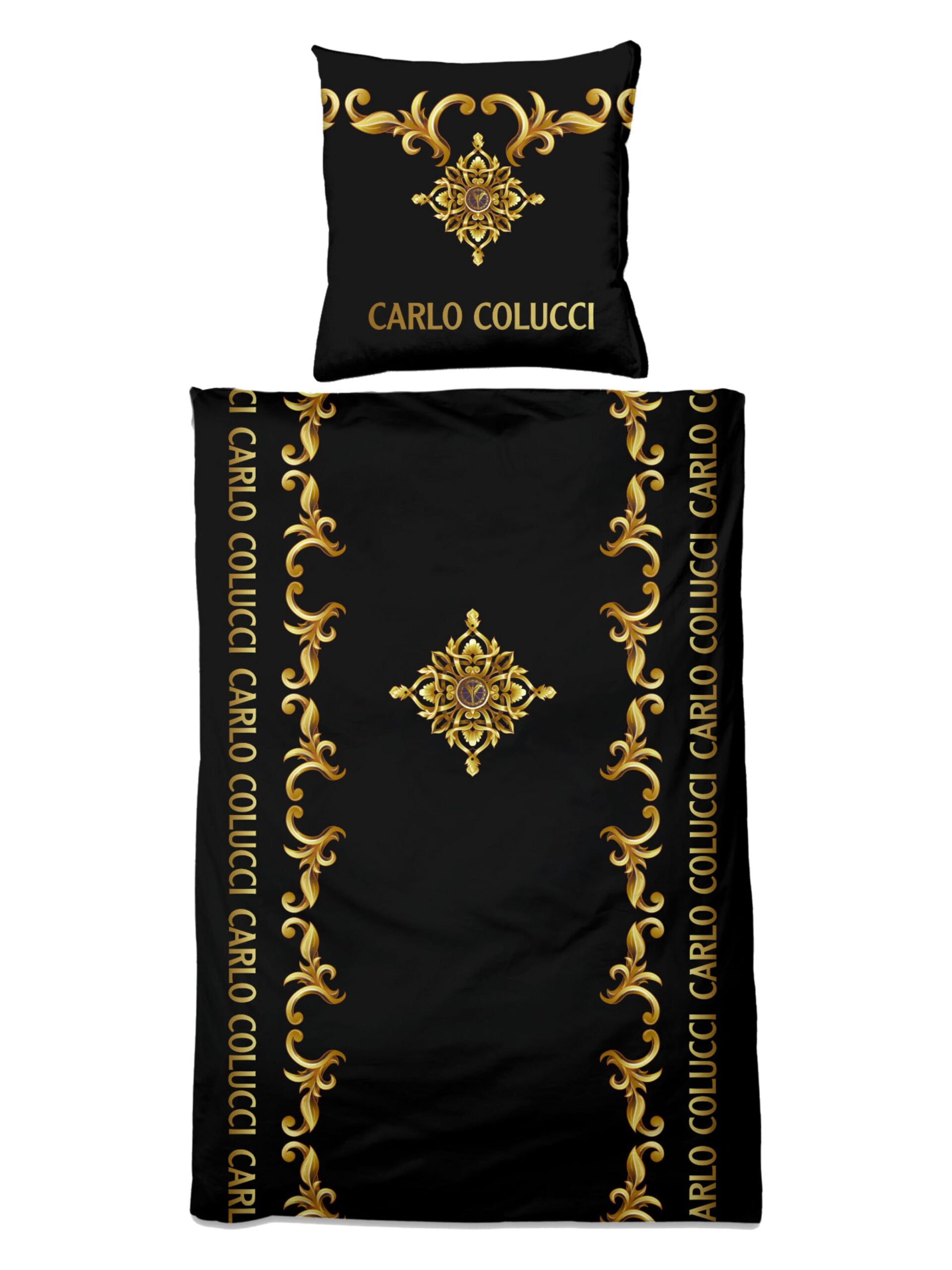 Bettwaesche-Set mit goldenen Ornamenten