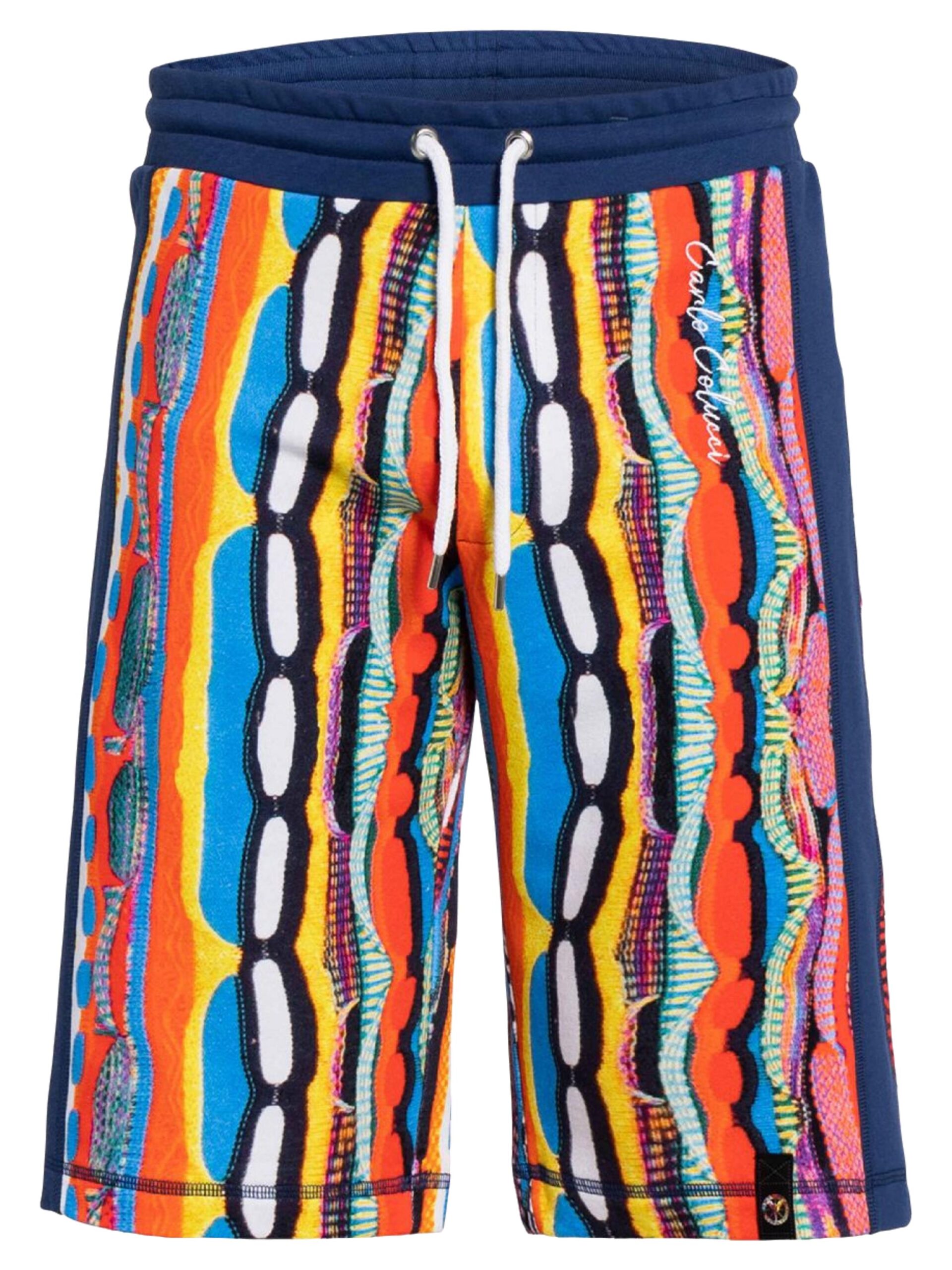 Kurze Sweathose mit buntem Jacquard-Muster