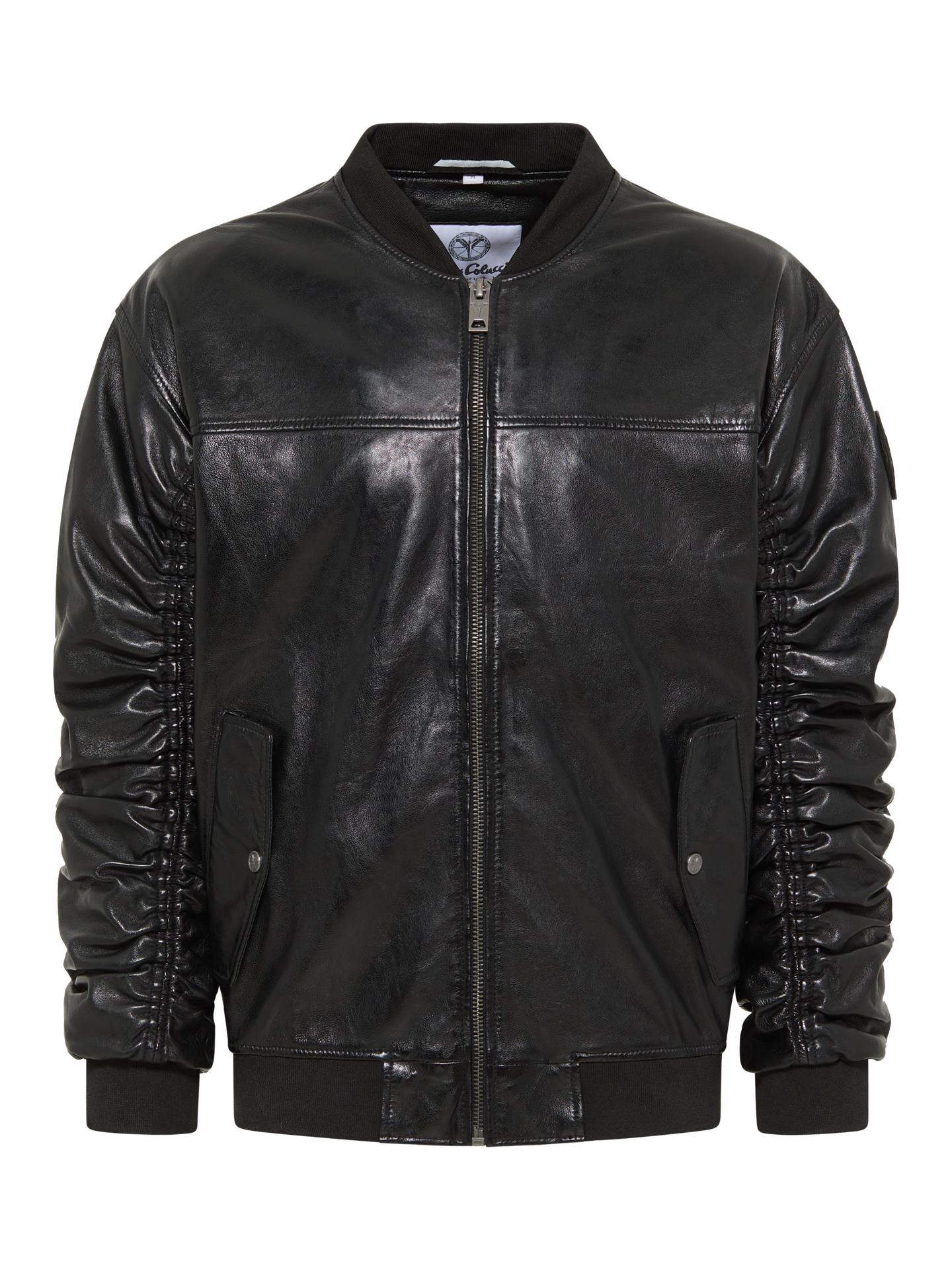 Leder College Jacke mit Unique Badge