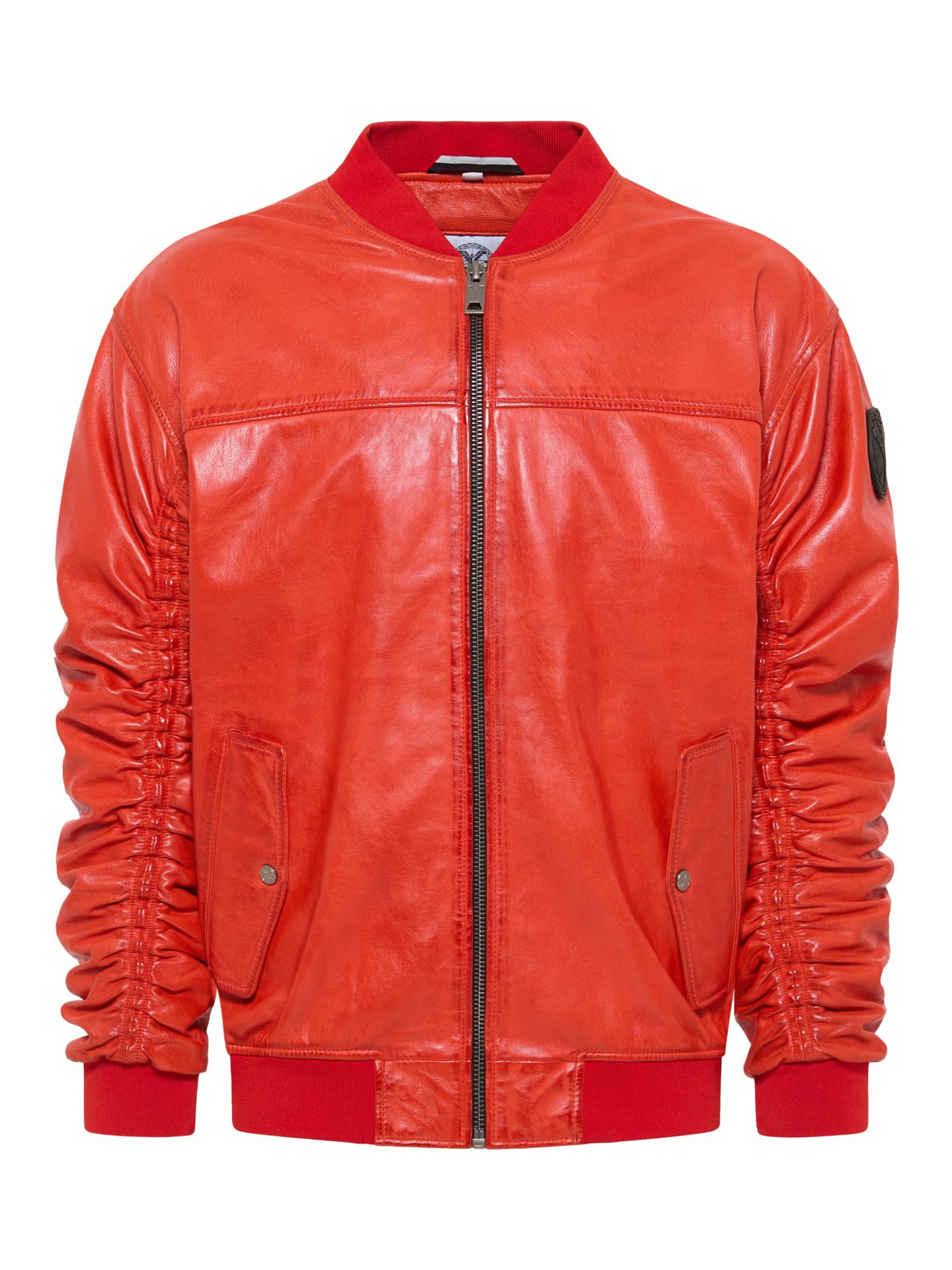 Leder College Jacke mit Unique Badge