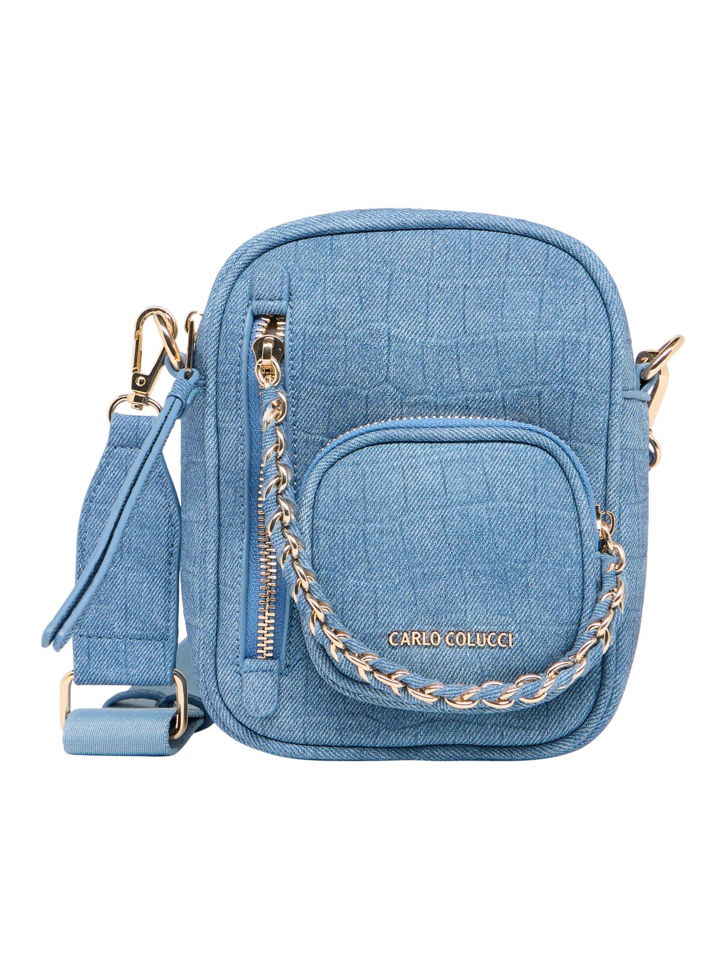 Tasche mit Kette in Krokooptik