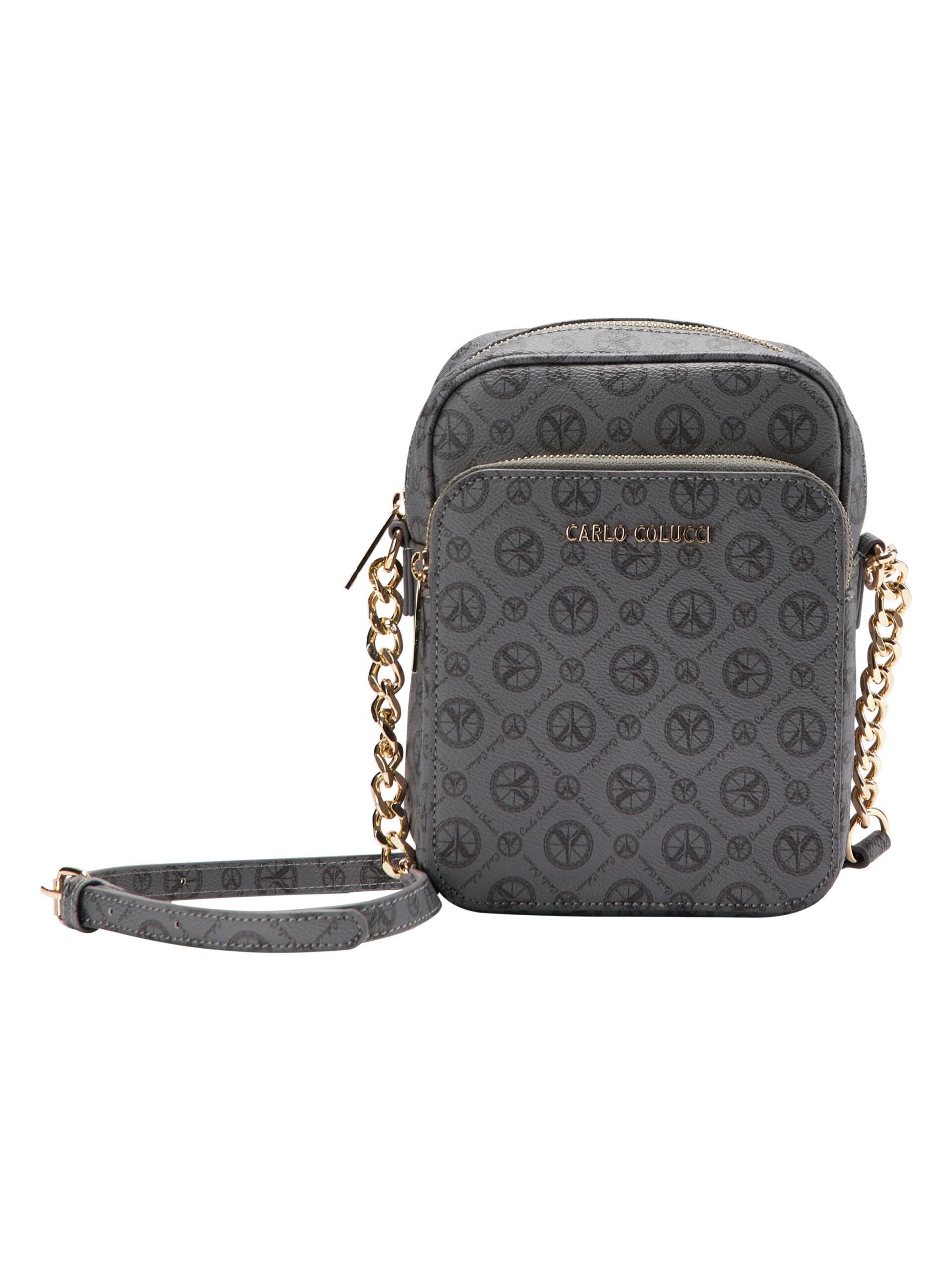 Umhaengetasche mit Kette und Logodruck