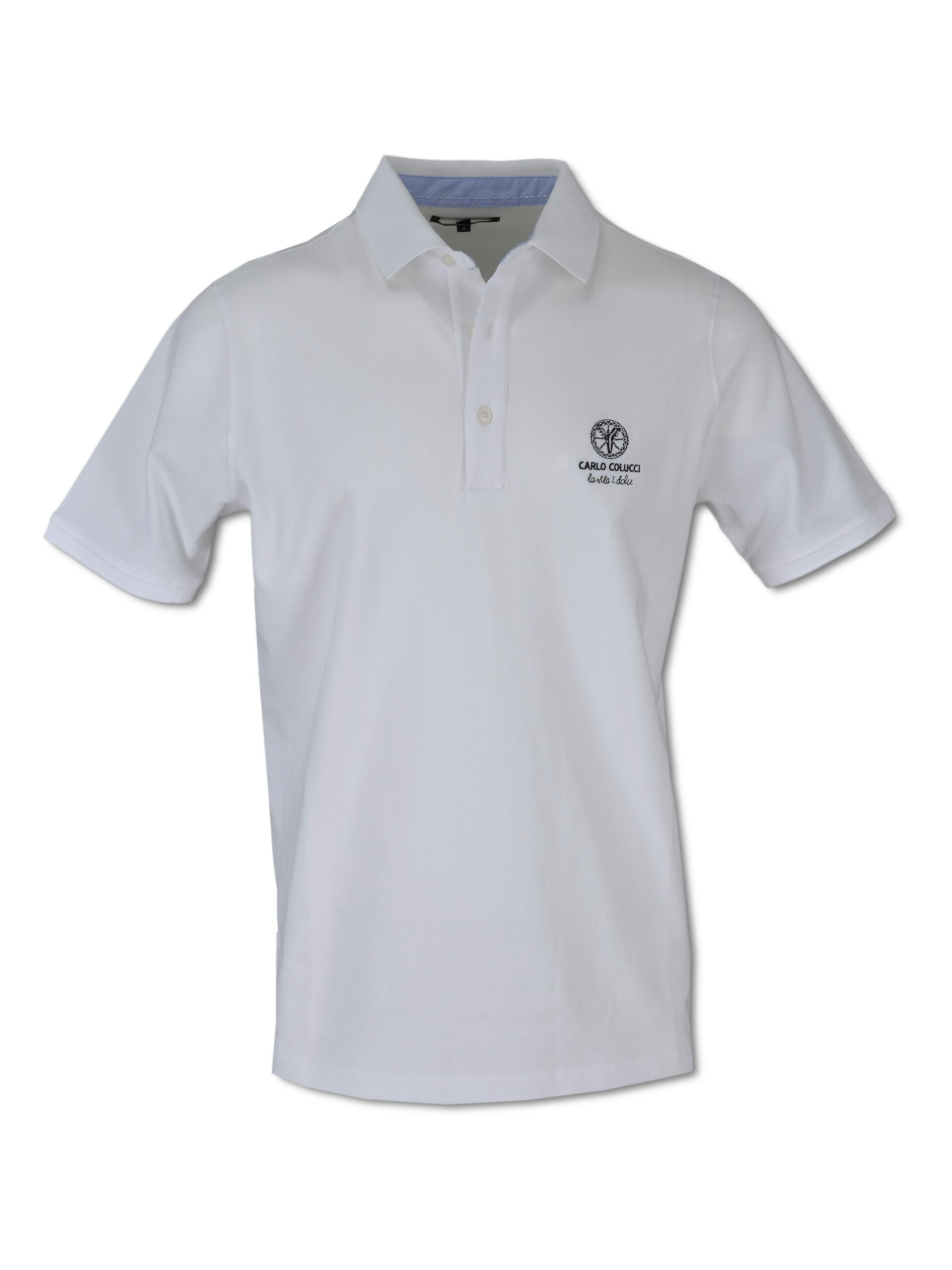 Unifarbenes Poloshirt mit Logo in Kontrastfarben