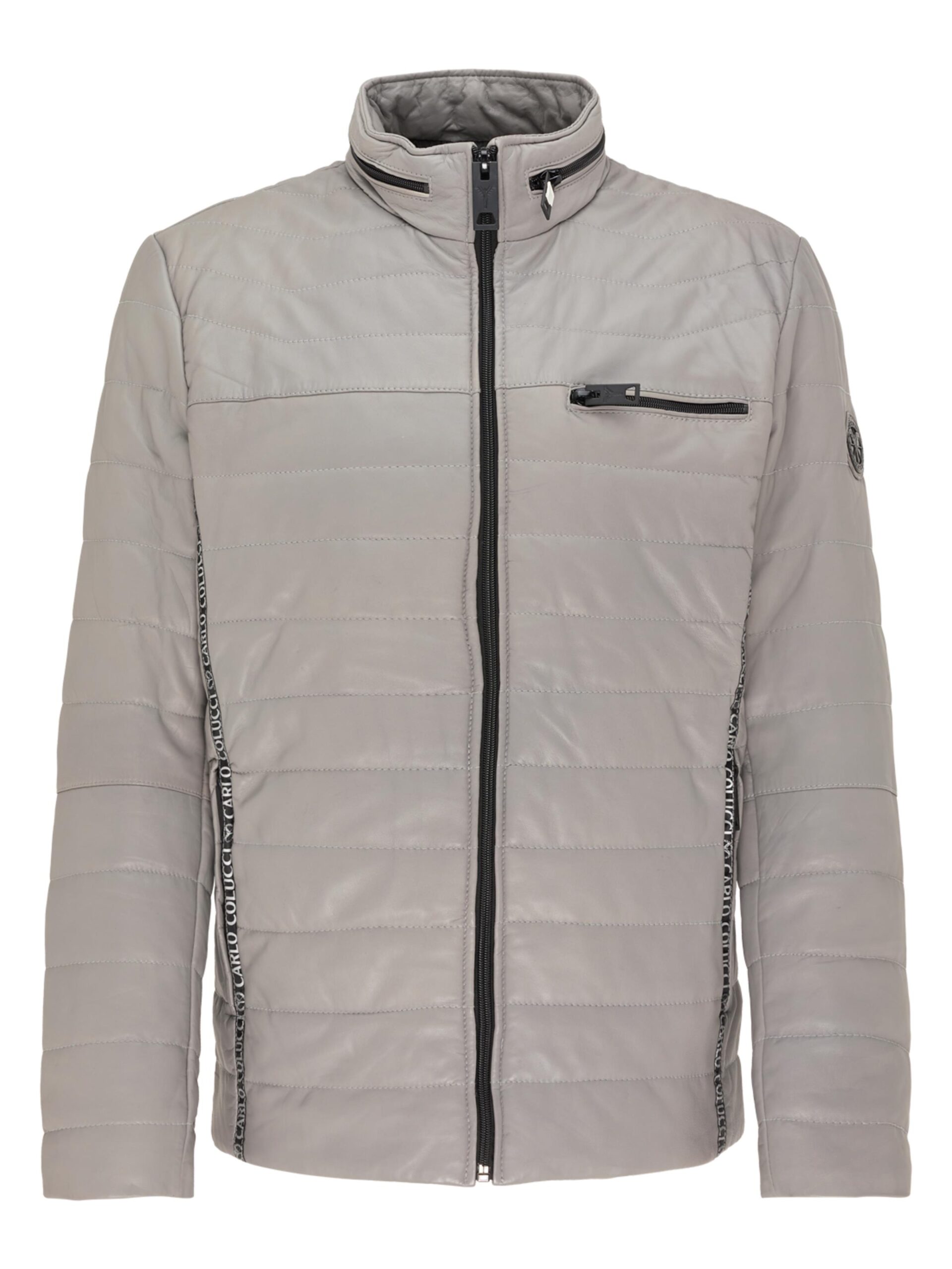 Wattierte Herren Lederjacke GULF mit Stehkragen