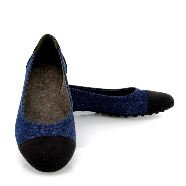 Veganer Ballerina Milena, Farbe: Blau, Schuhgroesse: 35